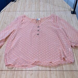 Pastel Peach Polka Dot Women's Top